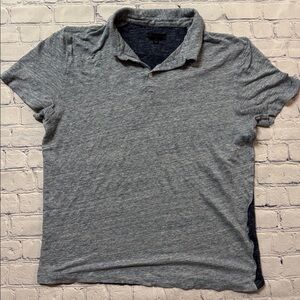 Zachary Prell Two- Toned Blue Heather Linen Polo